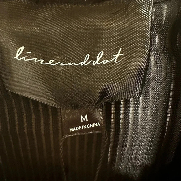 Velvet Striped burnout sheer black Michelle blouse top by line & dot size M - Picture 7 of 15